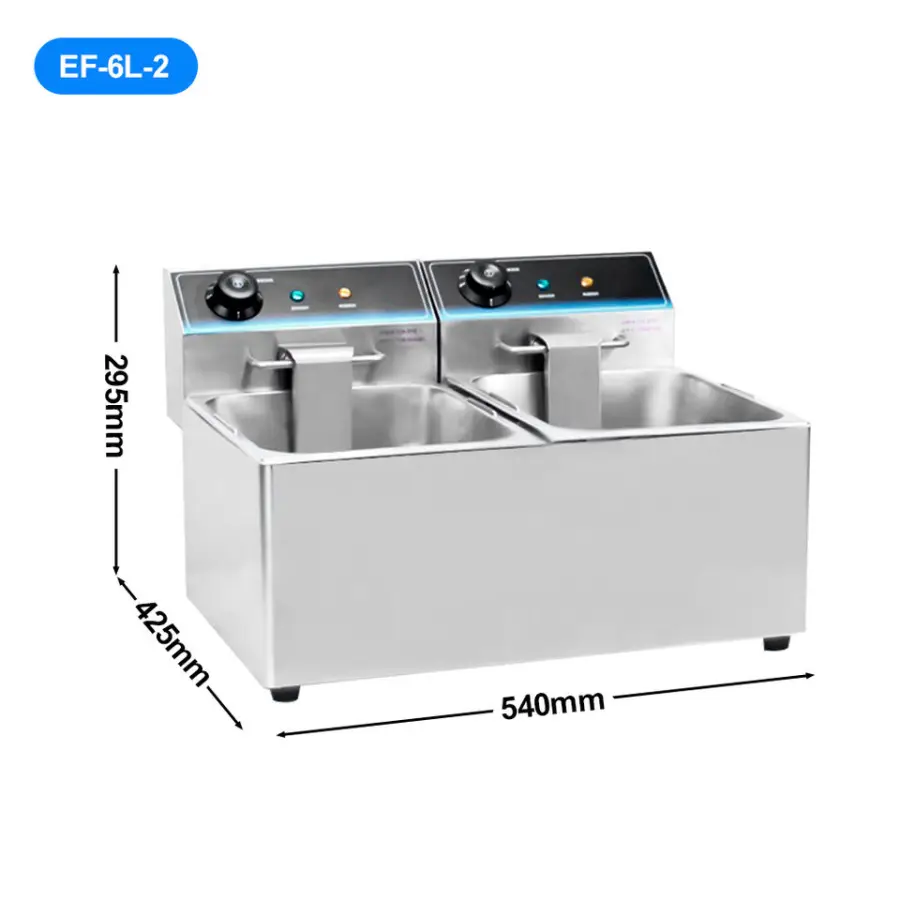 High Quality Thermostat Commercial Tabletop Electric Fryer Small Deep Fat Fresh Chips Fryer — image 5