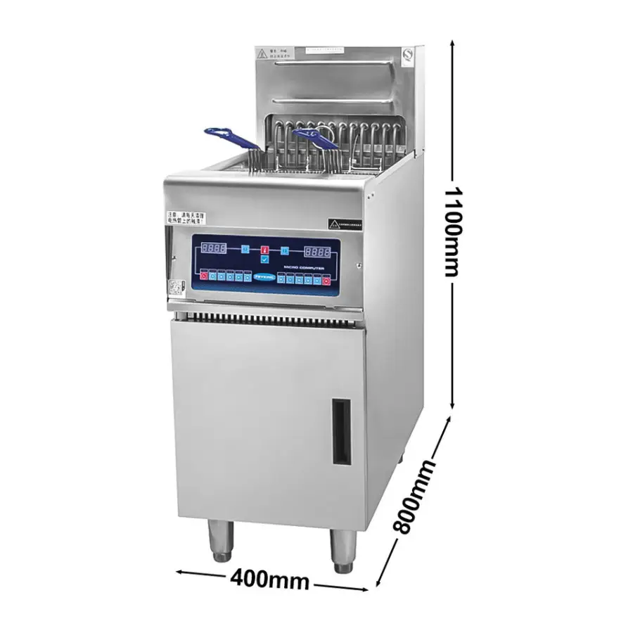 Factory Direct 28L Stainless Steel High Power Fryer 1 Tank 2 Basket Deep Fryer Commercial for Hotel — image 4