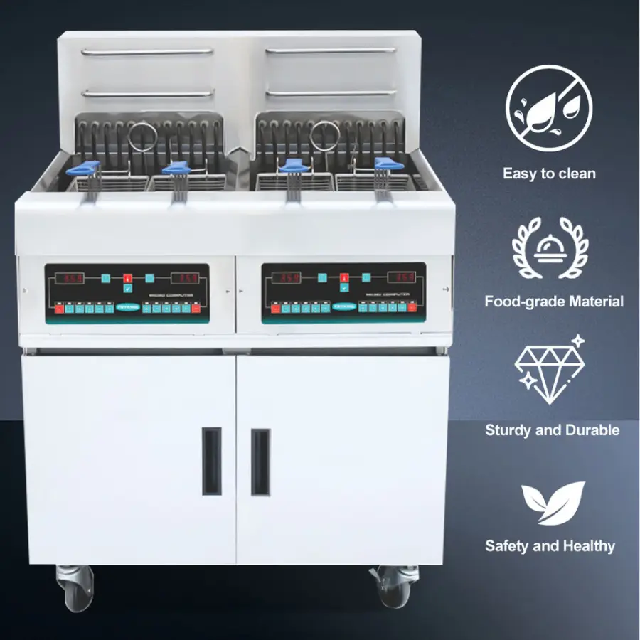 New Arrival Stainless Steel Kitchen Commercial Electric Deep Fryer 2 Tank Deep Fryer for French Fries — image 5