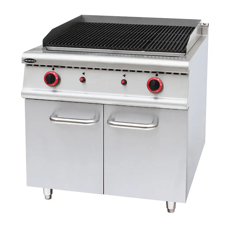 Restaurant Stainless Steel LPG Natural Gas Customized Industrial Gas lava Rock Grill with Cabinet — view 1