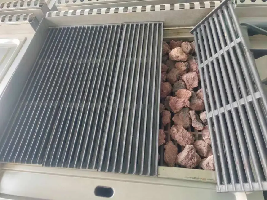 Restaurant Stainless Steel LPG Natural Gas Customized Industrial Gas lava Rock Grill with Cabinet — image 4