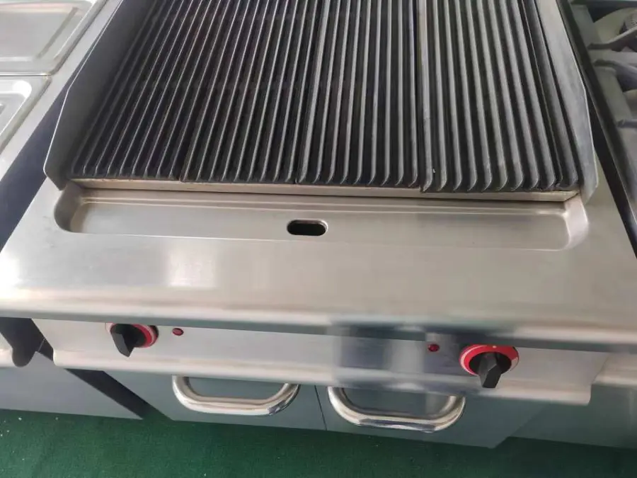 Restaurant Stainless Steel LPG Natural Gas Customized Industrial Gas lava Rock Grill with Cabinet — image 6