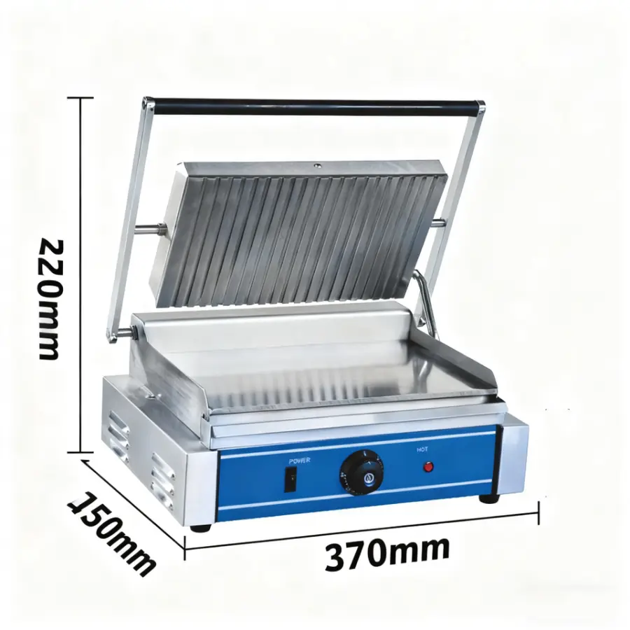 Tabletop Cast Iron Electric Commercial Double Contact Burger Grill 220V Panini Grille Professionnel — image 5