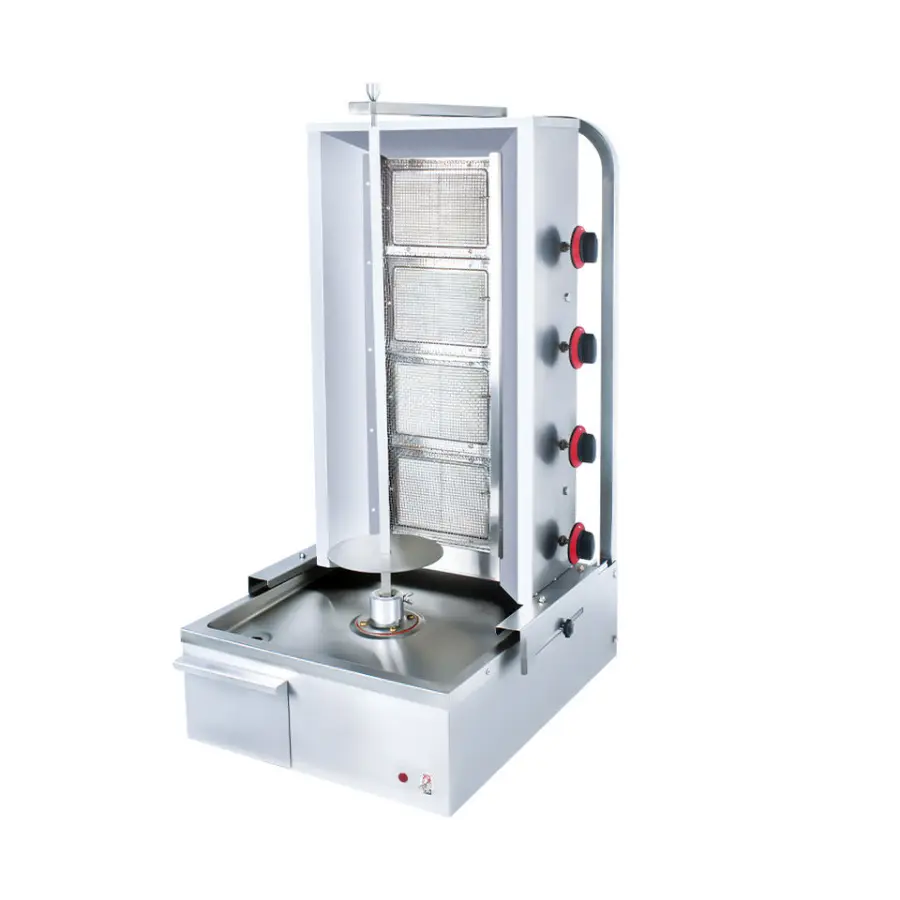 Wholesale Price Counter Top 4 Burners Beef Pork High Temperature Corrosion Gas Turkey Shawarma Grill Machine — view 1
