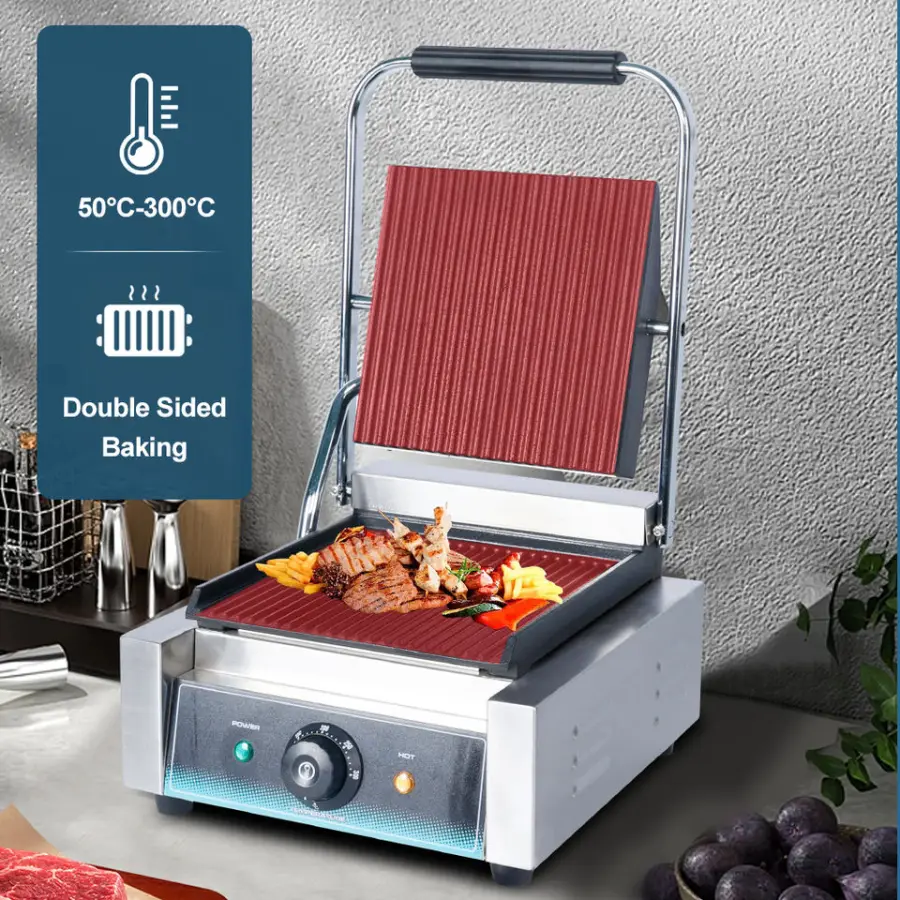 Wholesale Electric Flat Indoor Industrial Panini Grill Commercial Presse Panini for Household — image 3