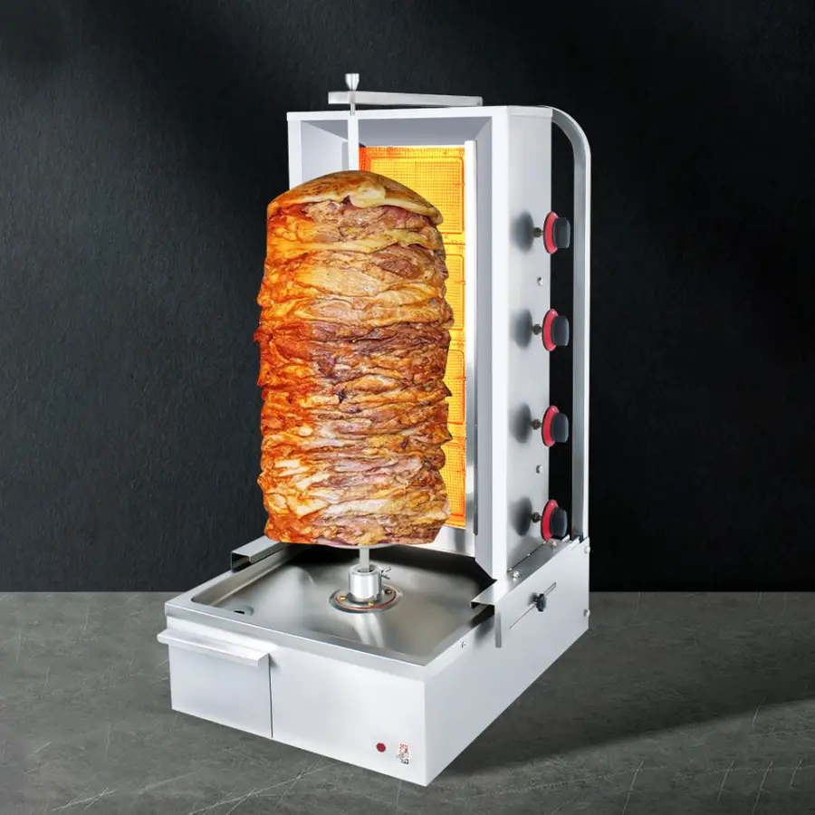 Wholesale Price Counter Top 4 Burners Beef Pork High Temperature Corrosion Gas Turkey Shawarma Grill Machine — image 4