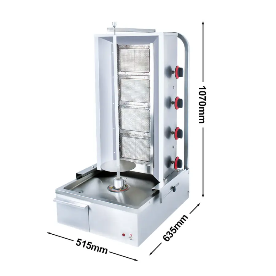 Wholesale Price Counter Top 4 Burners Beef Pork High Temperature Corrosion Gas Turkey Shawarma Grill Machine — image 5