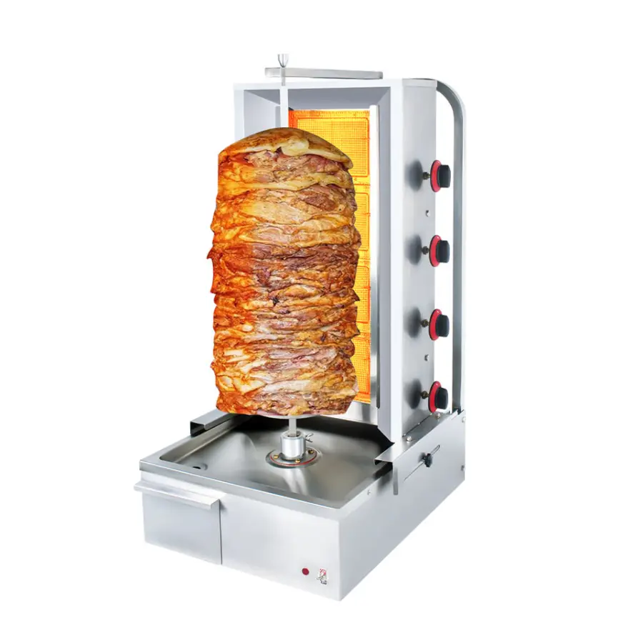 Wholesale Price Counter Top 4 Burners Beef Pork High Temperature Corrosion Gas Turkey Shawarma Grill Machine — image 7