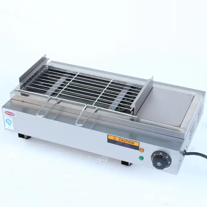 Dual Cooking Functions Durable Grate Stainless Steel Griddle Table Grill for Commercial Kitchen — view 1