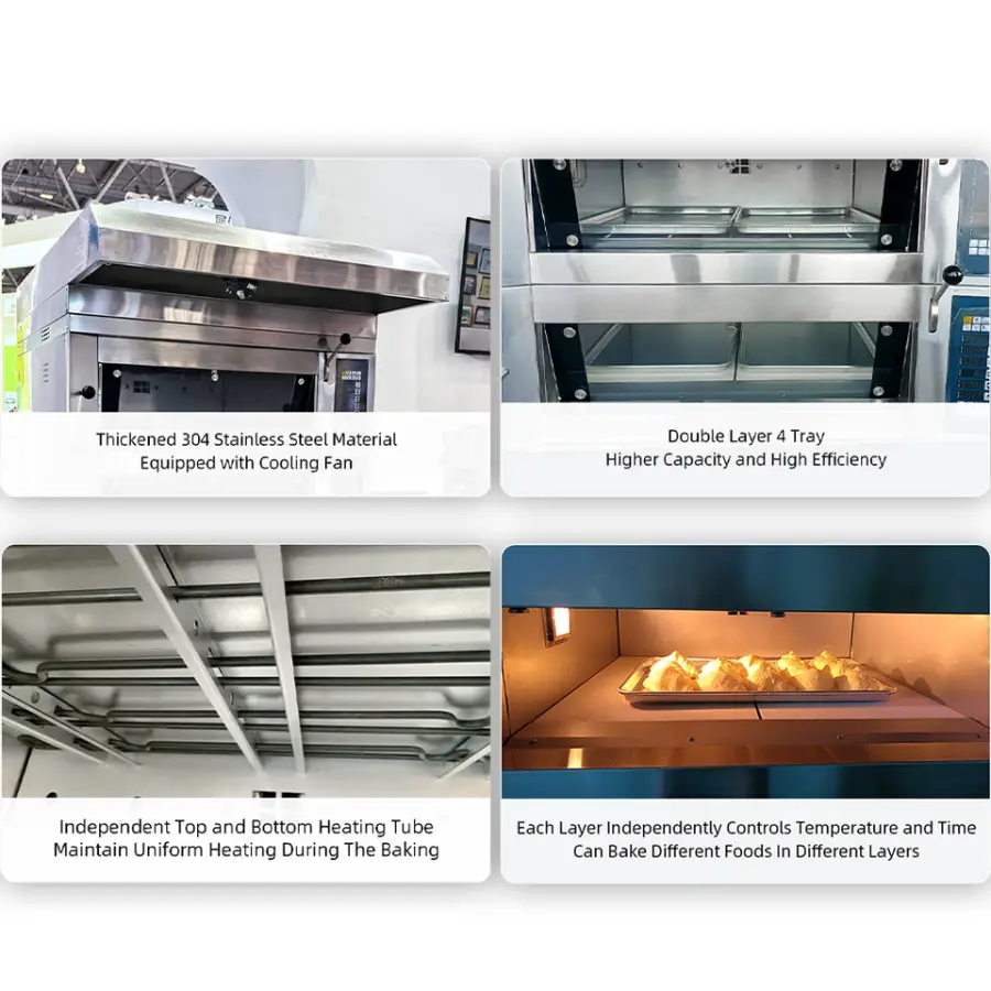Stainless Steel Industrial Electric Convection Oven Large Capacity Commercial Pizza Bakery Oven for Sale — image 6