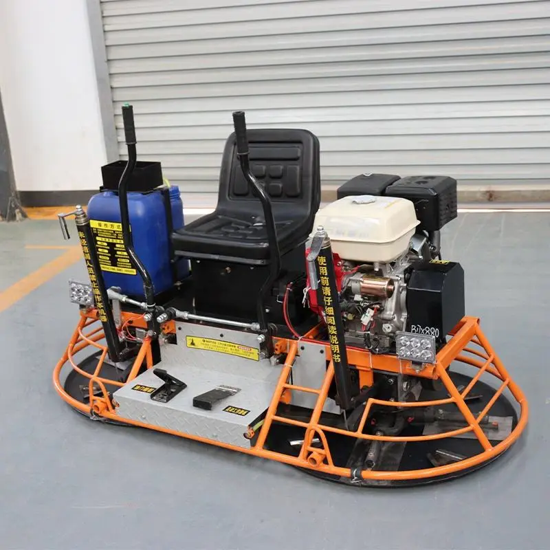 Ride Power Trowel Machine Gasoline Vibrating Concrete Float Trowel Reverse Pans With 4 Blades — view 1