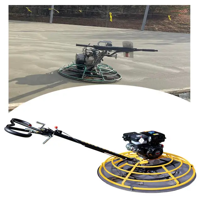 Gasoline Electric Concrete Power Trowel Finishing Floor Leveling Float Pan Handheld — view 1