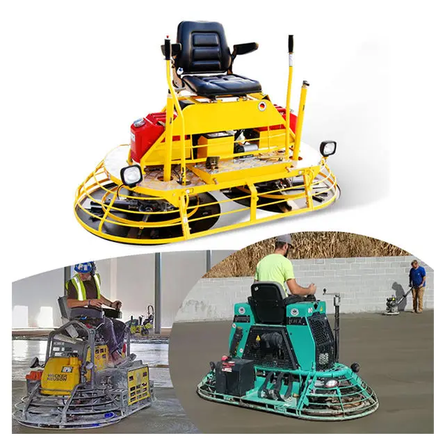 Ride on Power Trowel Concrete Finishing Surface Roughing Reverse Pans Float and Helicopter Machine — view 1