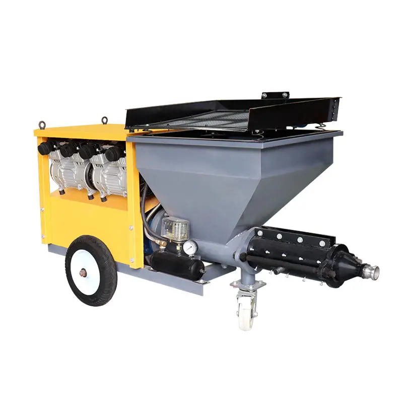 Concrete Mortar Stucco Sprayer With Hydraulic Double Piston Mortar Plastering Pump Painting Tool — view 1