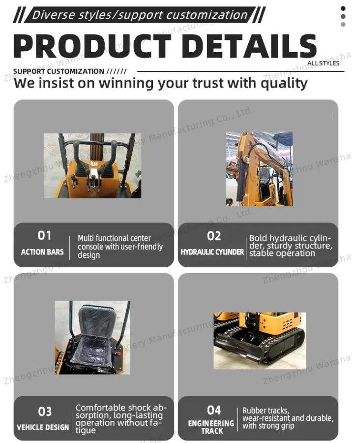 Municipal Greening Demolition Multi-purpose Excavator Rural Trench Digging Building House Digging Foundation Small Excavator — image 5