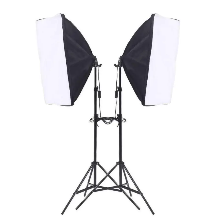 Photography Lighting Kit Set 50X70 cm Professional Soft Box Light Set with Tripod and 45W Bulb 2*3m Background Stand System — image 2