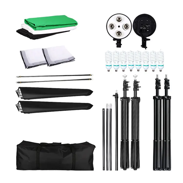 Photography Lighting Kit Set 50X70 cm Professional Soft Box Light Set with Tripod and 45W Bulb 2*3m Background Stand System — image 6