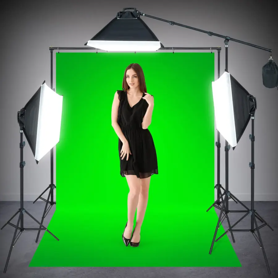 Photo Studio Set 3 Video Studio Continuous Light Softbox with Photographic Bulb and Background Stand System — image 5