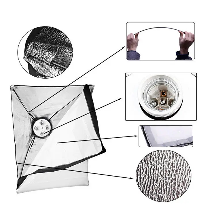 Photo Studio Set 3 Video Studio Continuous Light Softbox with Photographic Bulb and Background Stand System — image 6