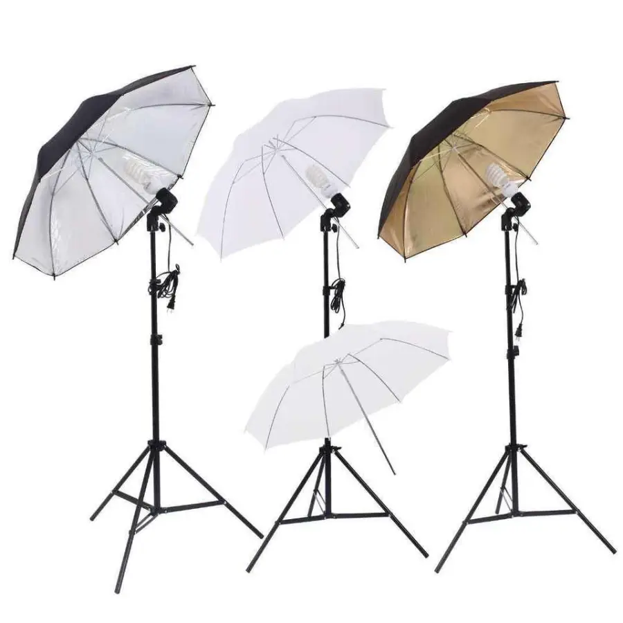 Photography Studio Lighting Set 2*3m Background Stand and Backdrops White Photo Umbrella for Studio — image 3