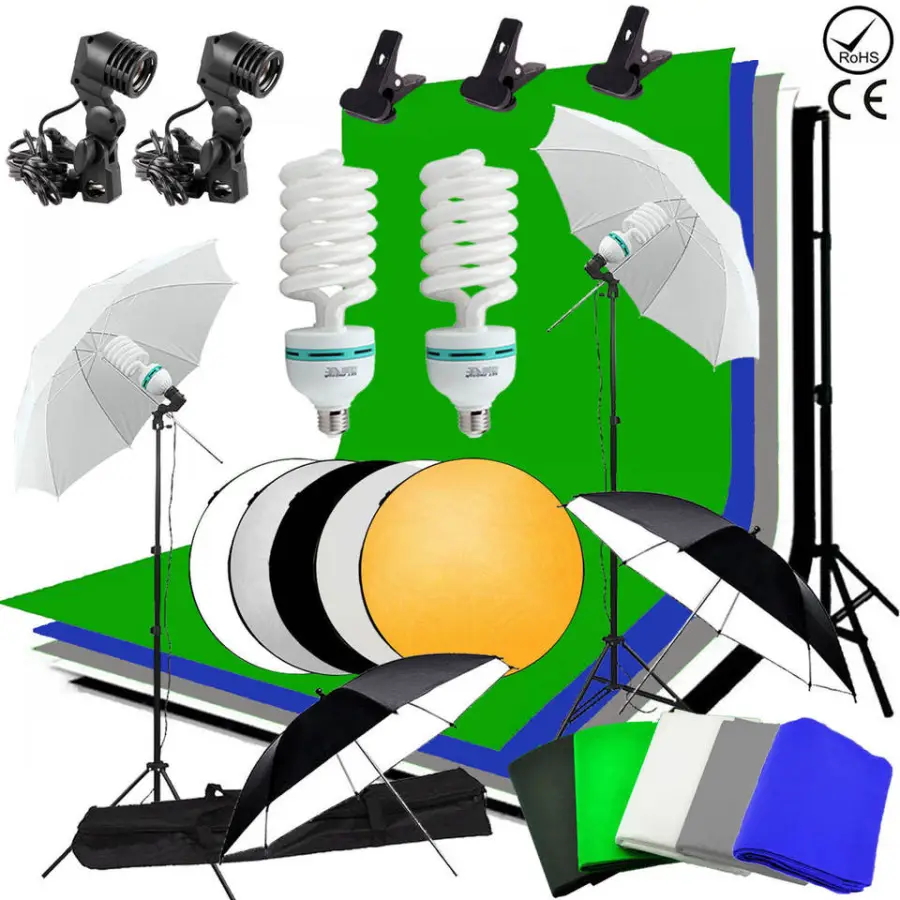 Factory Wholesale Photo Studio Accessories Backdrops Stand System Umbrella and Reflector Photography Light Kit Set — view 1