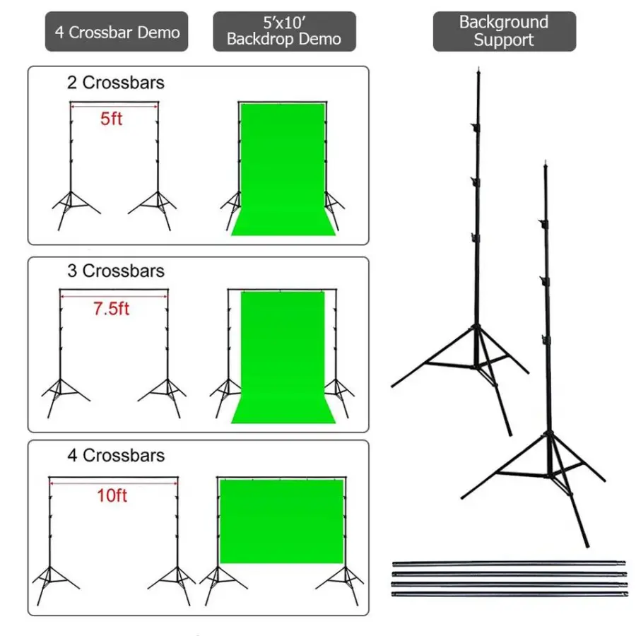 6.6x10ft Photography Accessories Video Lighting Kit Set Umbrella Softbox Backdrop and 5 in 1 Reflector for Photo Studio — image 3