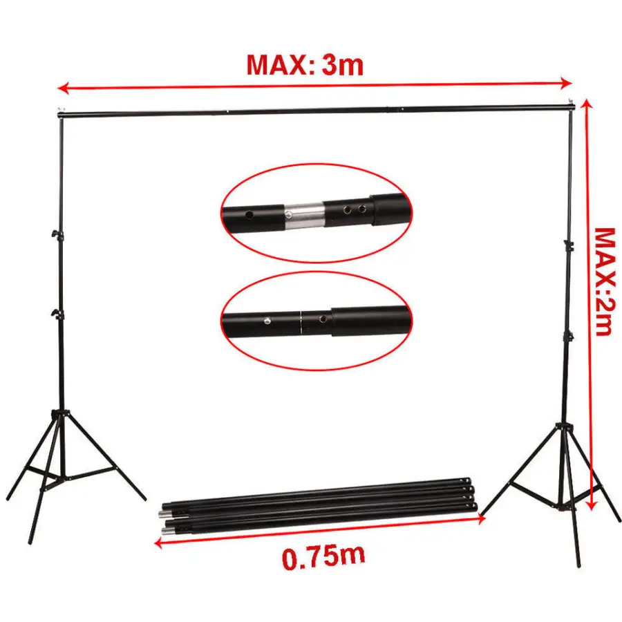 Factory Wholesale Photo Studio Accessories Backdrops Stand System Umbrella and Reflector Photography Light Kit Set — image 5