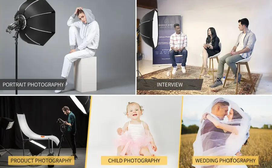 65/90/120 cm Portable Octagon Softbox Light with Honeycomb Grid Bowen's Mount Soft Box for Photography — image 6