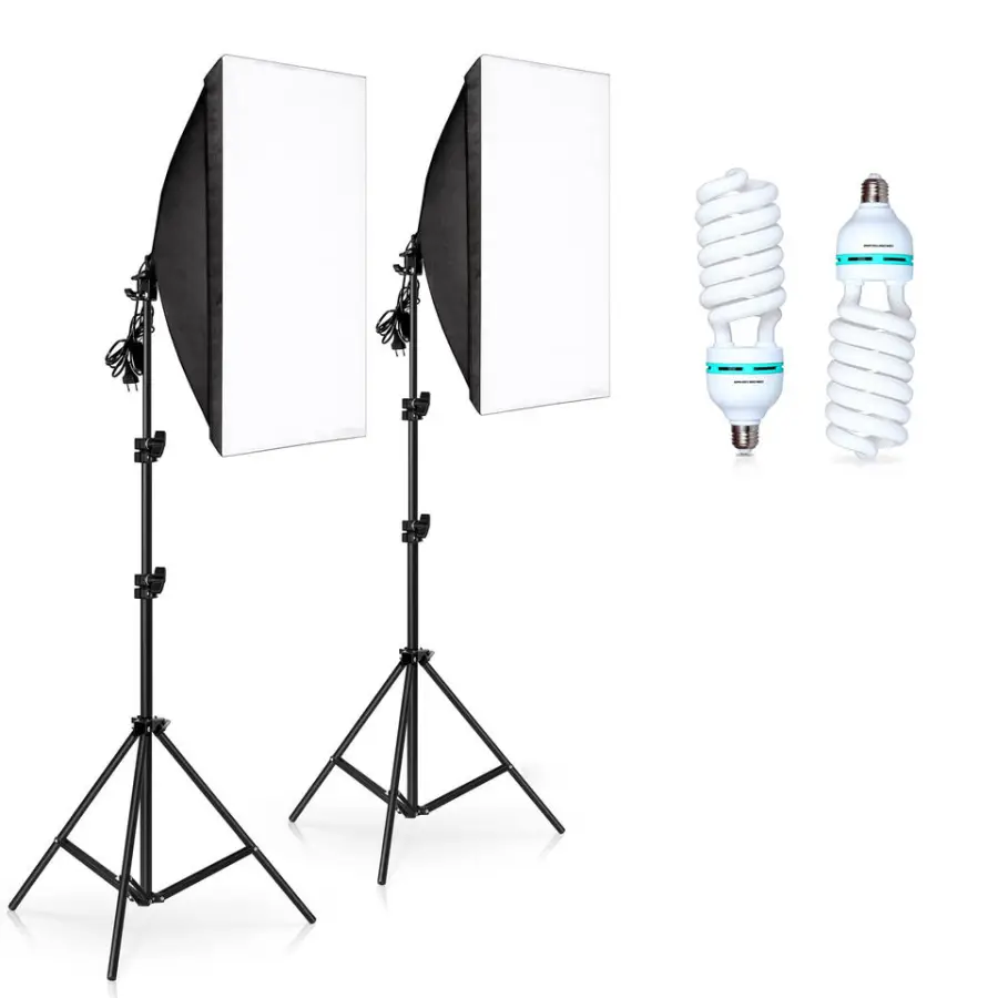 Photo Studio Equipment Softbox 50*70 cm with E27 EU Plug LED Photography Lighting Foldable Soft Box 2.1m Tripod Stand — view 1