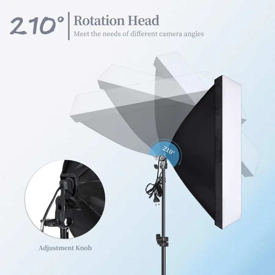 Tianmei Photographic Video Studio Photo Softbox Continuous Light E27/E26 Easy Folded 50x70cm 20x28 Inch Soft Light Box — image 4