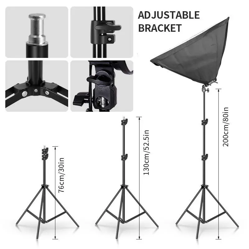 Professional Photography Equipment 50*70 cm Rectangle Soft Box Photo Video Studio 4 Lamp Socket Softbox — image 5
