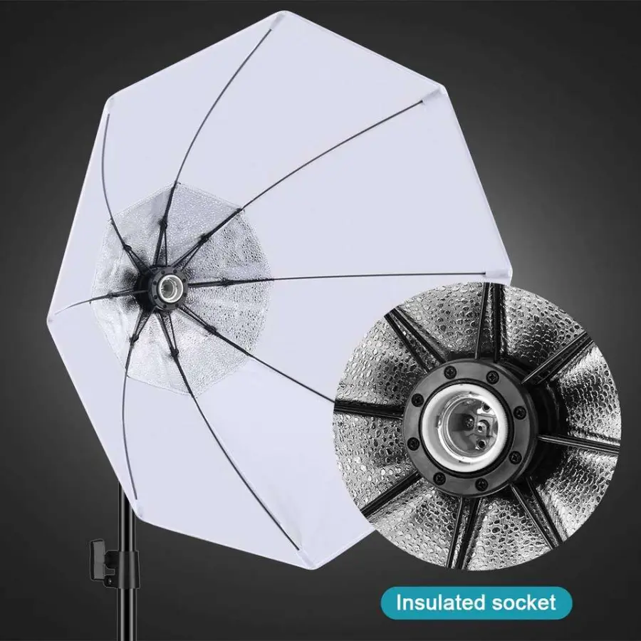 Photography Studio Lighting Kits Set E27 LED 20W Bulb 5000k Cold White Light Diameter 70CM Octagon Soft Box Lighting Kit — image 6