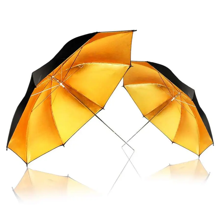 Hot Sale Black Gold Umbrella Softbox Speedlite Flash Light Reflector 33inch 43inch Umbrella for Photo Video Studio — image 2