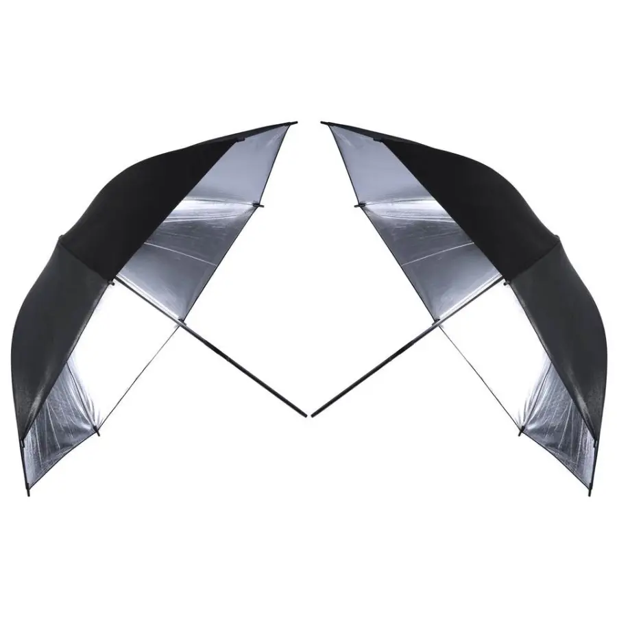 Photo Studio Video Flash Light Reflector Umbrella Black Silver 33inch 84cm 43inch 110cm Umbrella for Photography — view 1