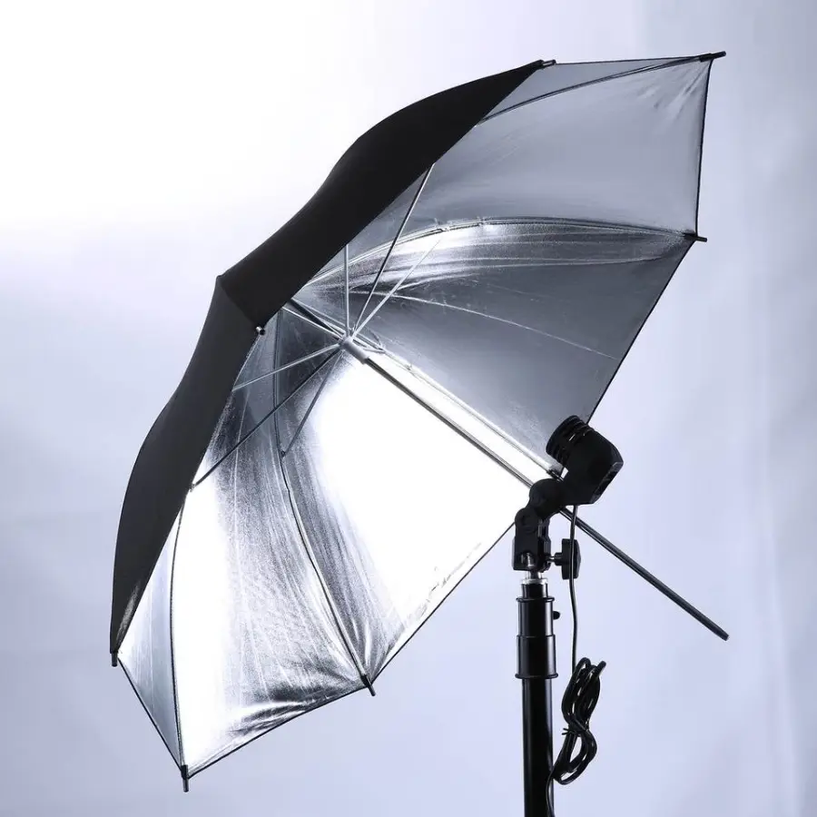 Photo Studio Video Flash Light Reflector Umbrella Black Silver 33inch 84cm 43inch 110cm Umbrella for Photography — image 2