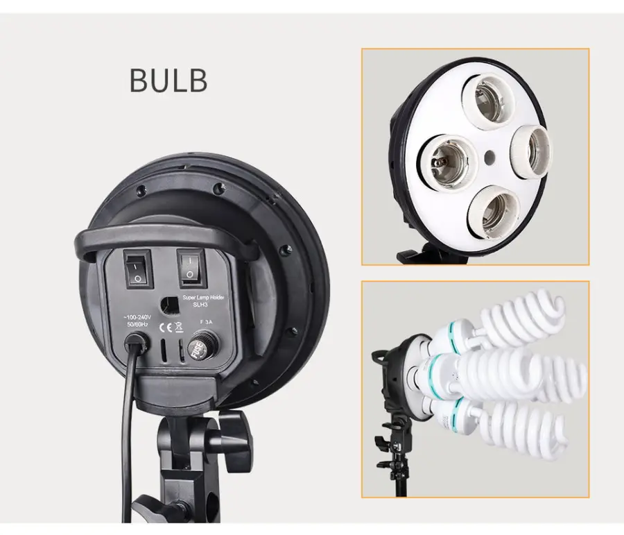 50*70cm Photo Studio Softbox 4 E27 Lamp Holder Socket Photographic Equipment Soft Box Kit with 2.1m Tripod — image 5