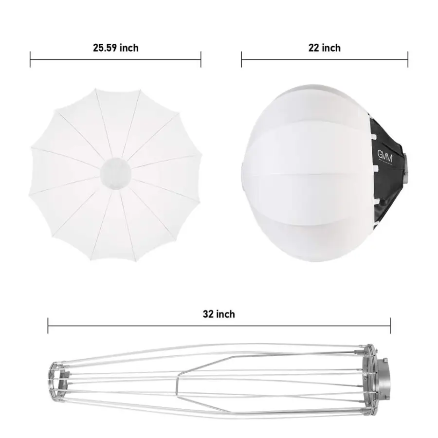 Photography Accessories Lantern Spherical Softbox 55cm 65cm 85cm Bowen's Mount Quick Set Soft Box Lighting Kit — image 7
