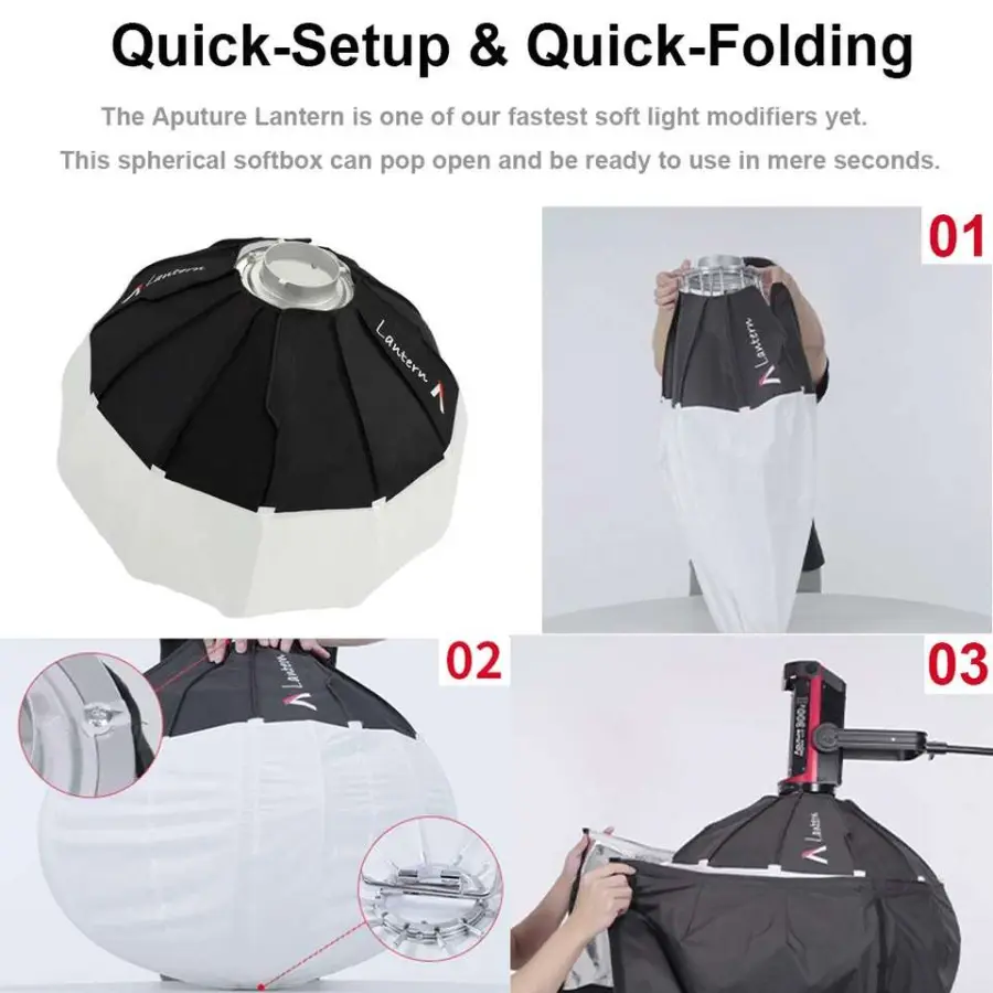Professional Lighting Kit 55/65/85cm Bowen's Mount Lantern Type Softbox with Stand for Speedlite Studio Strobe Flash Light — image 6