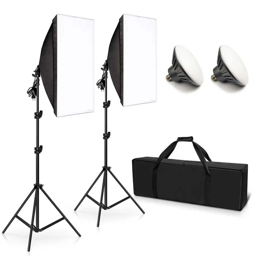 Tianmei Photography Studio Softbox CE Certified E27/E26 Easy Folded 50x70cm 20x28 Inch Soft Light Box with Bulb and Trip — view 1