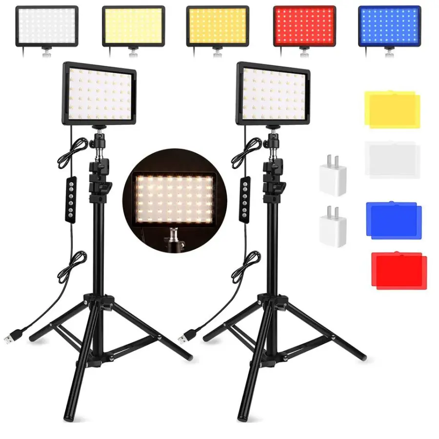 5600k Video Lighting Photographic Equipment Camera Studio Red Yellow Blue LED Video Fill in Panel Light Set — view 1