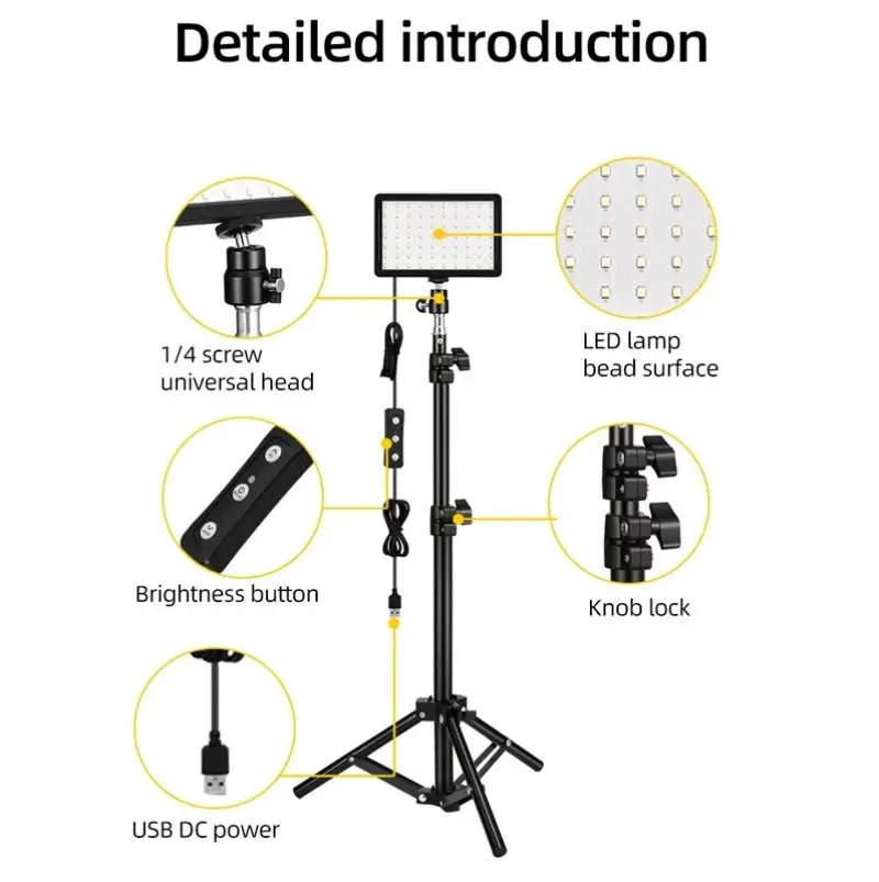 LED Video Light 4 Color Dimmable Photography Continuous Light USB Portable Fill Light for Photo Studio Shooting — image 6