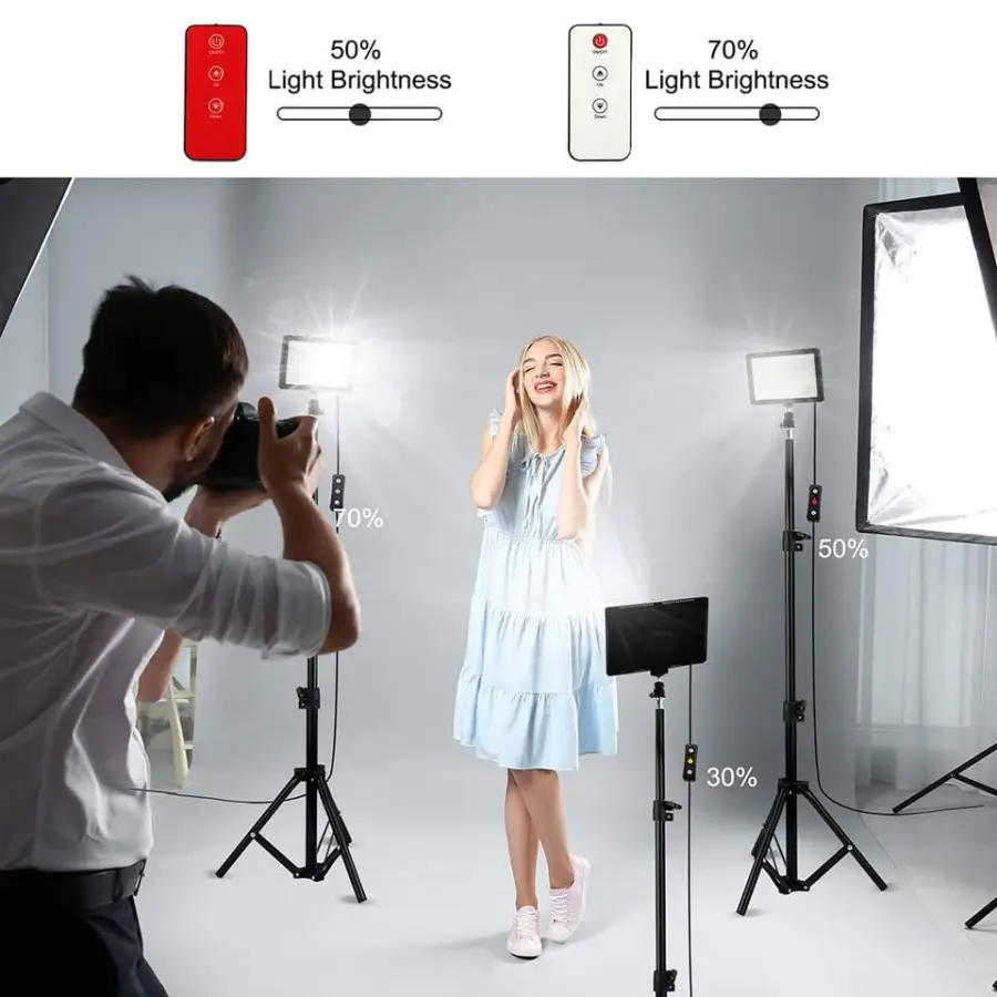 5600k Video Lighting Photographic Equipment Camera Studio Red Yellow Blue LED Video Fill in Panel Light Set — image 3