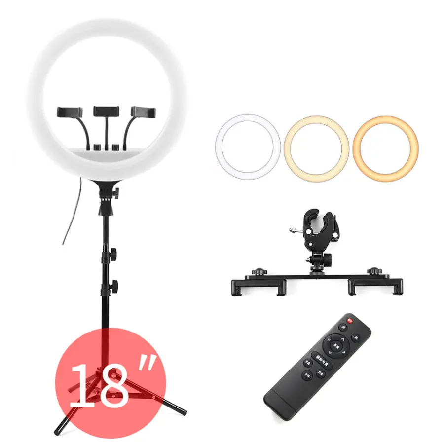 18 Inch 45cm Led Ring Lamp Rl18 M45 Ringlight with 210cm Tripod Stand Beauty Selfie Video Studio Led Ring Light Set — view 1
