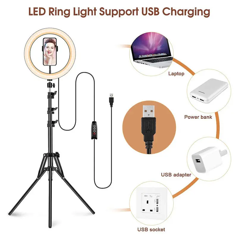 20% off Wholesale Price 10 Inch 26cm Selfie Ring Light Lamp Makeup Live Video Led Ringlight Beauty Make up — image 4