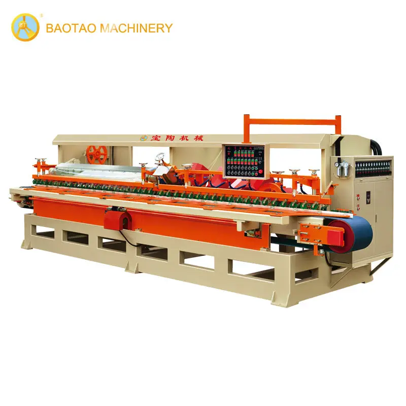 BAOTAO 14 Head Automatic Ceramic Tile Grinding Machines Arc Edge Polishing Stone for Marble Porcelain and Granite Tiles — view 1