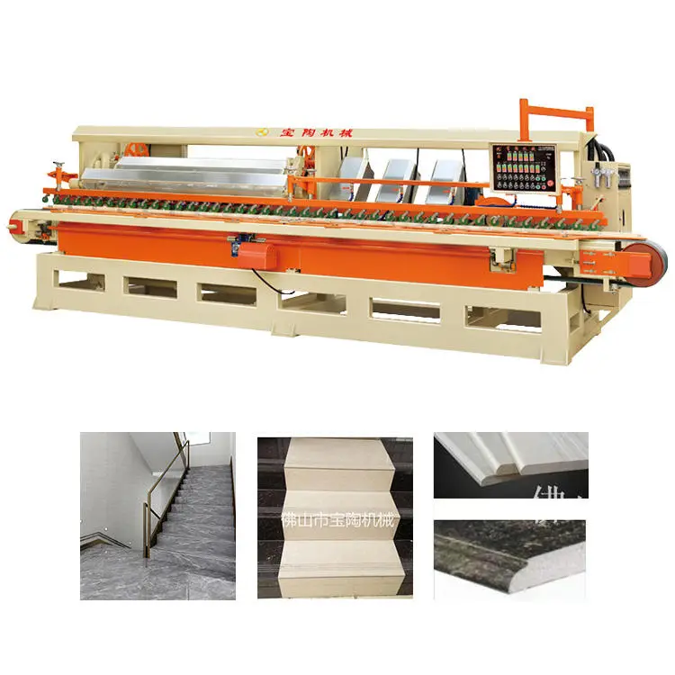 High Efficiency Automatic Marble Stone Edge Polishing Machine Round Edge Grinding Straight Edge Trimming Grooves Slotting — image 6