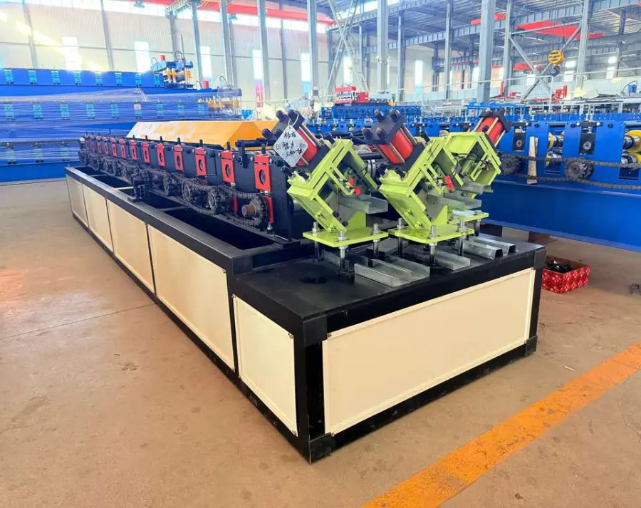 3 in 1 Metal Keel Roll Forming Machine Perforated Omega C Channel UW Steel Frame Stud and Track Making Machine — image 5