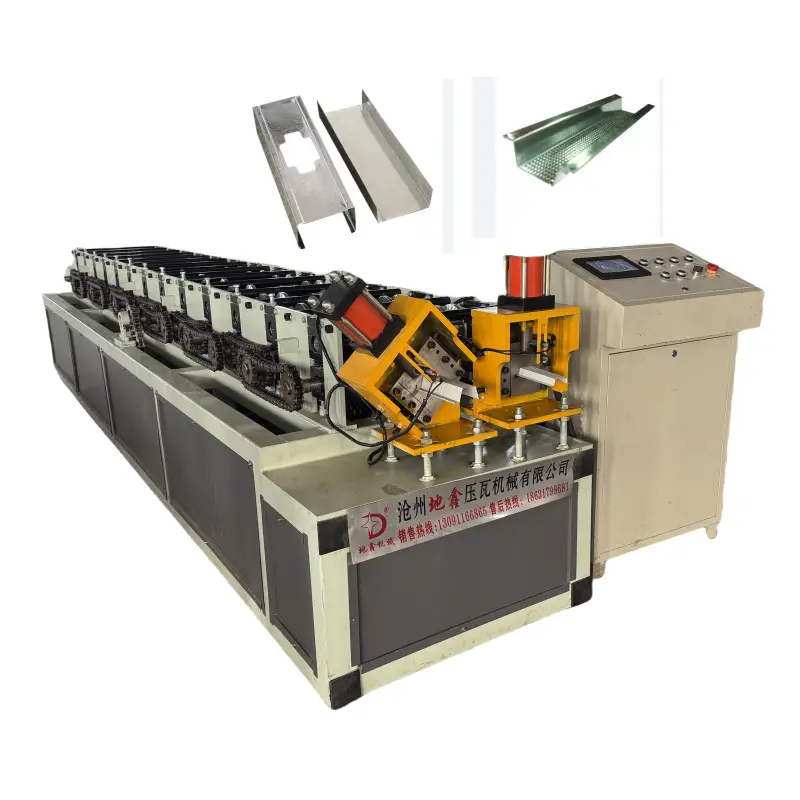 Dixin C Channel Stud Track Light Steel Keel Roll Forming Machine with PLC Control Motor Gear Bearing for Roof Wall Produ — view 1