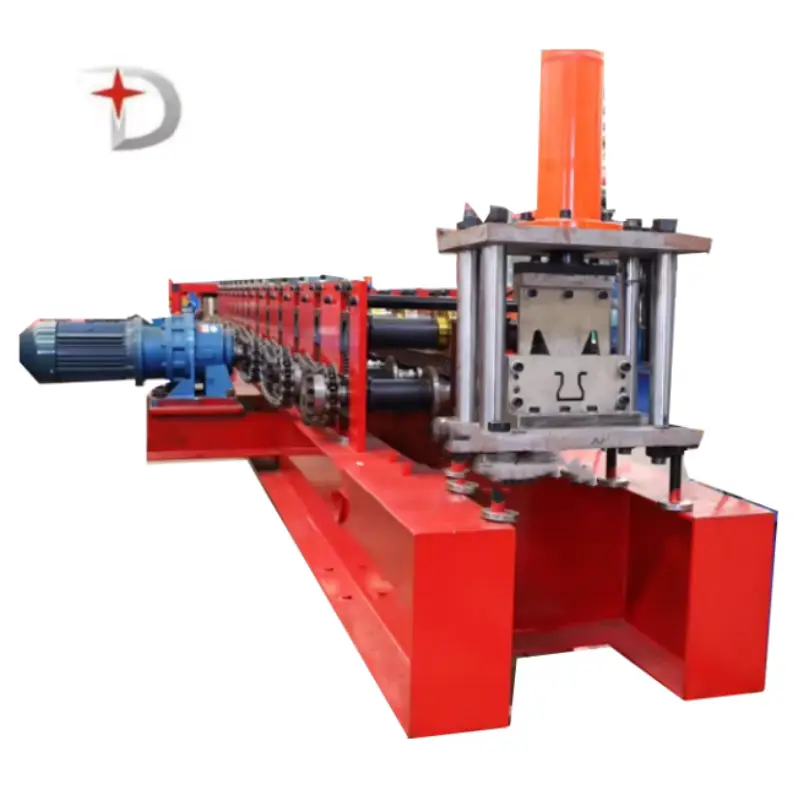 Full Automatic Steel Supermarket Shelves Storage Rack Upright Pillar Roll Forming Machine — view 1