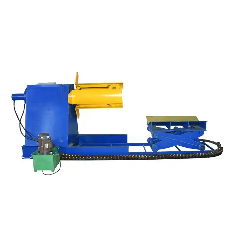 Full-Automatic Hydraulic Decoiler with Gear Bearing Motor-8T Capacity Steel Construction Use Coil Car Lifting — image 4